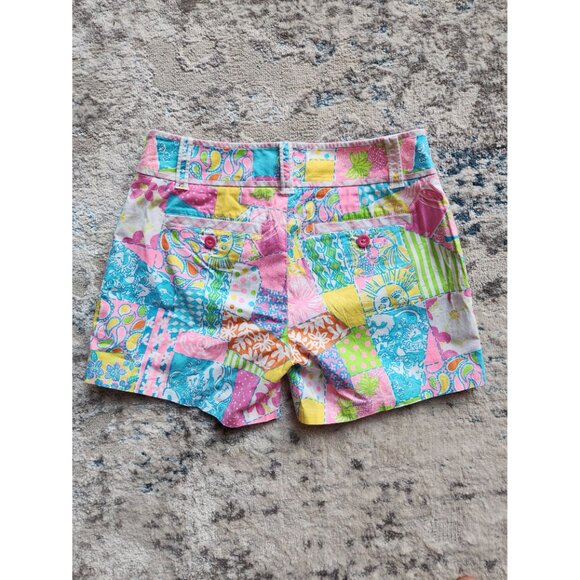 Lilly Pulitzer Size 0 Palm‎ Beach Fit Patchwork Shorts - Picture 2 of 3
